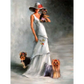Girl figure and dog - paintings drawings by numbers -
