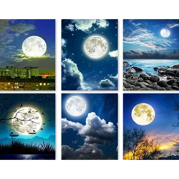 Landscape and Moon - paintings drawings by numbers - toys