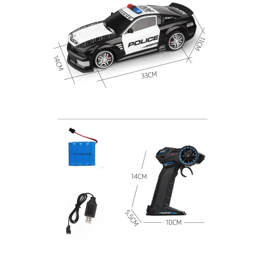 1/12 Big super fast police RC car - toys
