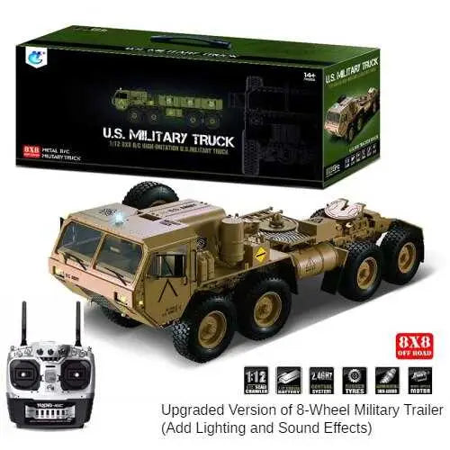 1/12 RC 8X8 drive military truck + trailer - High-profile
