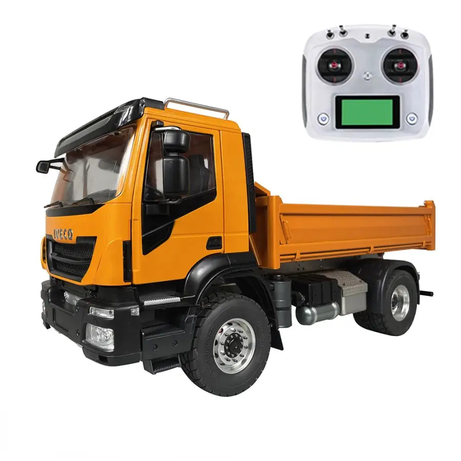 1/14 RC Iveco Hydraulic Dump Truck 4X2 - Orange-B - toys