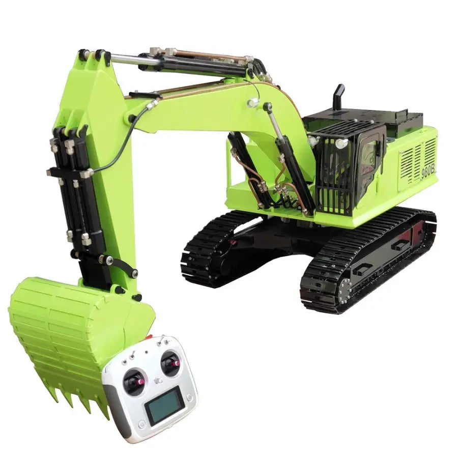1/8 New Hydraulic Excavator with Lights - green - toys