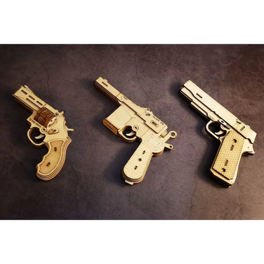 3 Kinds Rubber Band Gun - 3D wooden puzzle - toys