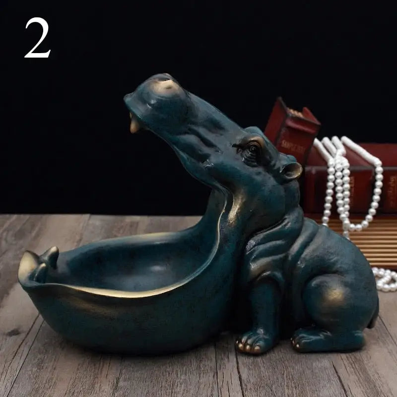 3D Animal Statue Storage Box - Hippo-2 - toys