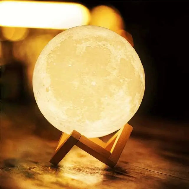 3D model of the moon - Warm white / 12CM - Toys & Games