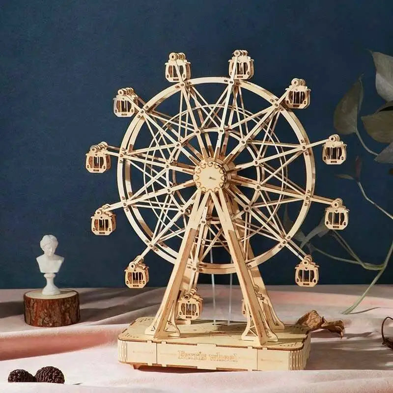 3D musical wooden Ferris wheel model - toys