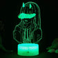 3D night lamp Anime heroes - 02 / Black Base 7Colors - Toys