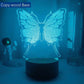 3D night lamp Butterfly - 7 Color No Remote / Copy Wood -