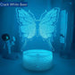 3D night lamp Butterfly - 7 Color No Remote / Crack white -