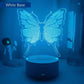 3D night lamp Butterfly - 7 Color No Remote / White - Home