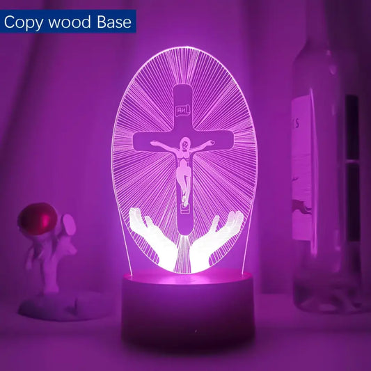 3D night lamp Crucifixion of Jesus - Copy Wood / 7 Color No