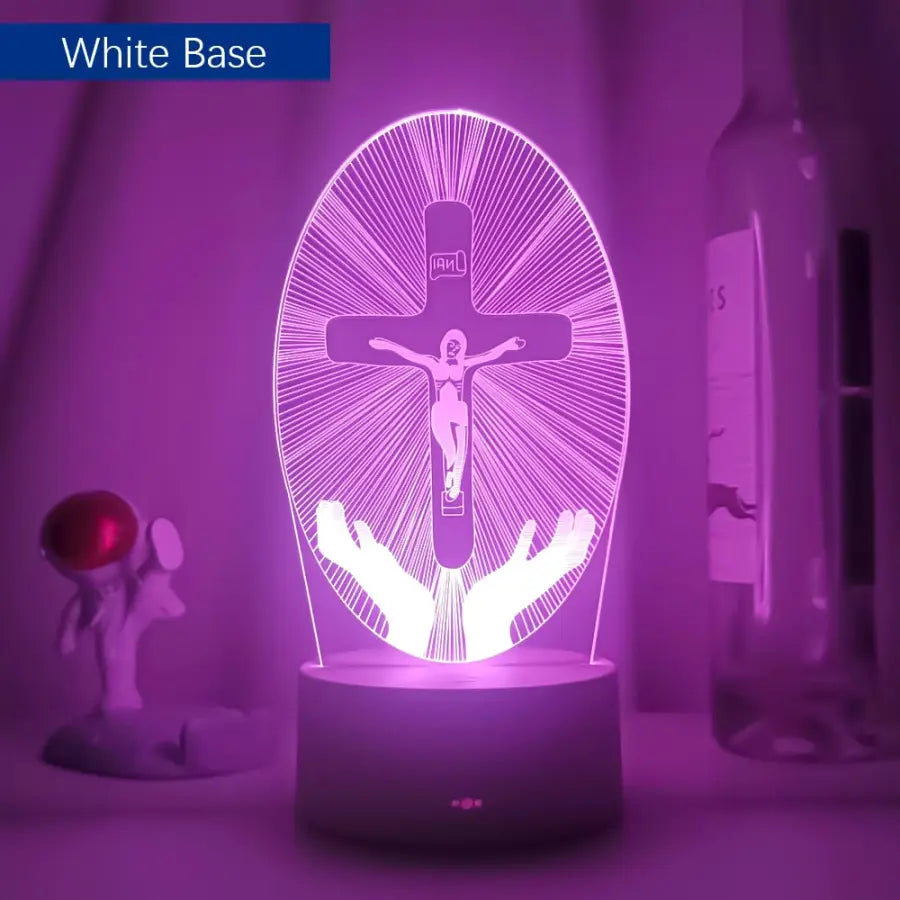 3D night lamp Crucifixion of Jesus - White / 7 Color No