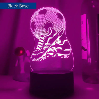 3D night lamp Night Football - Black / 7 Color No Remote -