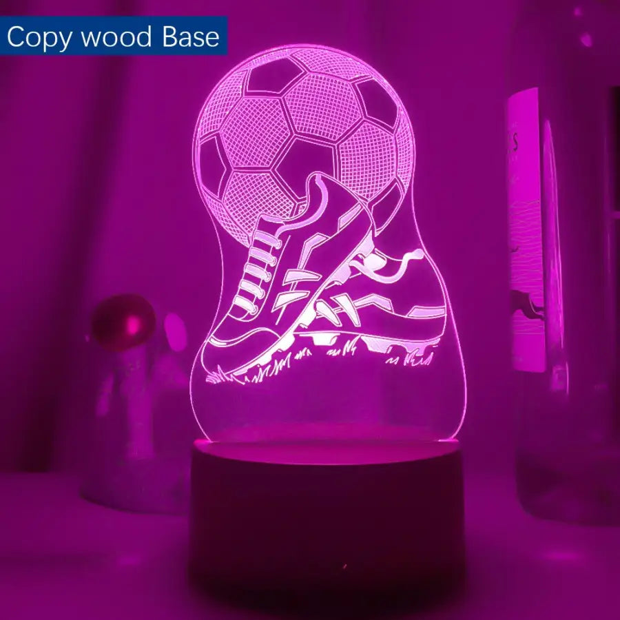 3D night lamp Night Football - Copy Wood / 7 Color No Remote