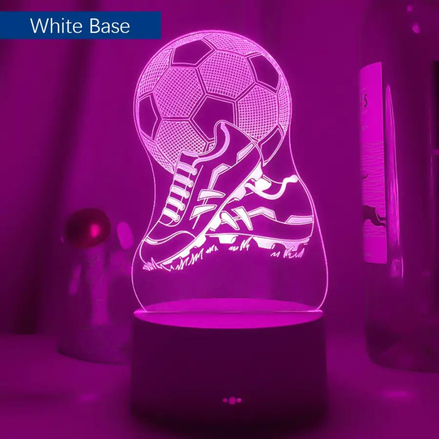 3D night lamp Night Football - White / 7 Color No Remote -