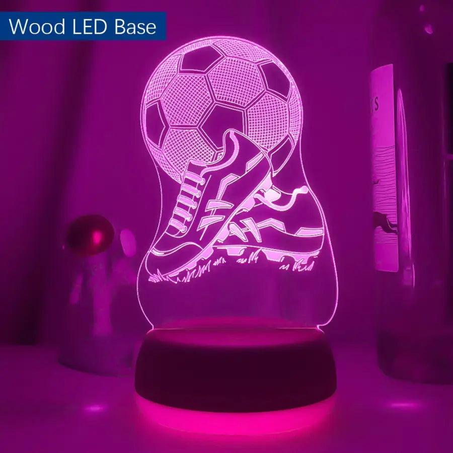 3D night lamp Night Football - Wood LED / 7 Color No Remote