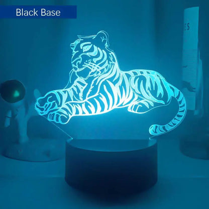 3D night lamp Night Tiger - 7 Color No Remote / Black - Toys