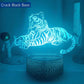3D night lamp Night Tiger - 7 Color No Remote / Crack Black