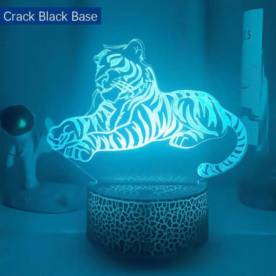 3D night lamp Night Tiger - 7 Color No Remote / Crack Black