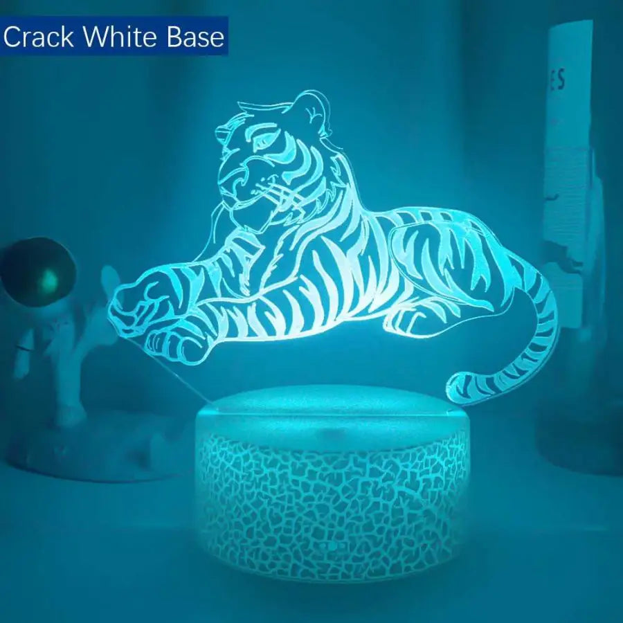 3D night lamp Night Tiger - 7 Color No Remote / Crack white
