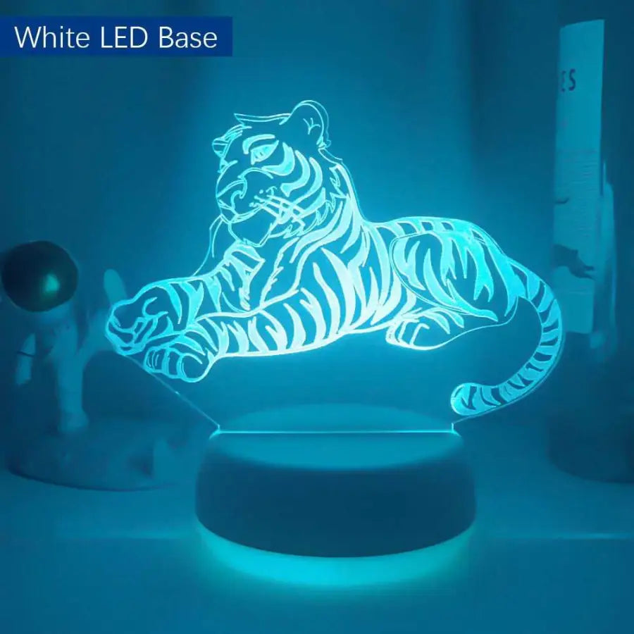3D night lamp Night Tiger - 7 Color No Remote / White LED -