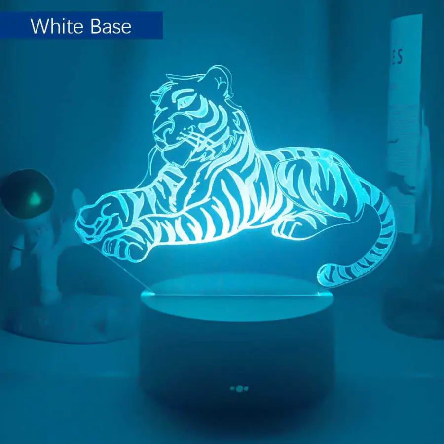 3D night lamp Night Tiger - 7 Color No Remote / White - Toys