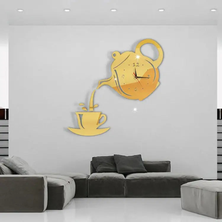 3D Wall Frameless Clock - Coffee gold / 16 inch - toys