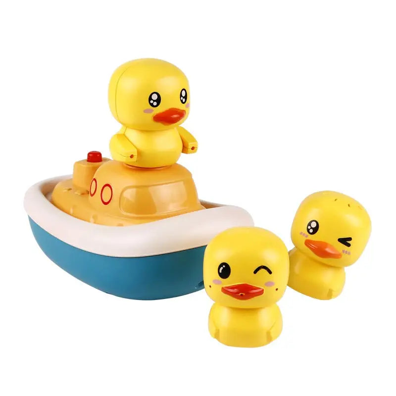 A squad of funny ducklings - 3 duck with 1 boat - Toys &