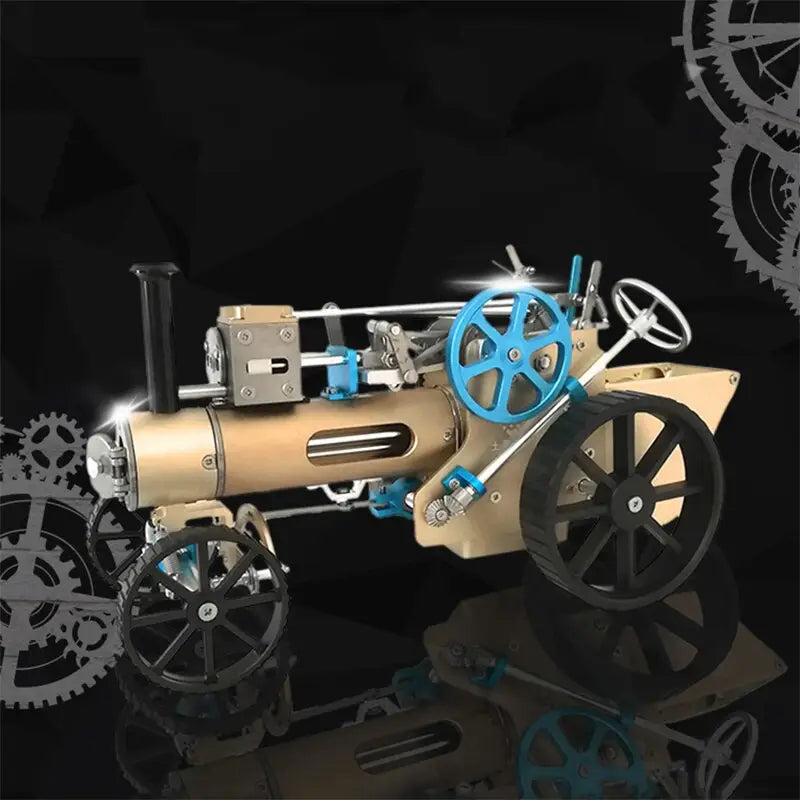 All-metal model of a steam-powered car - toys