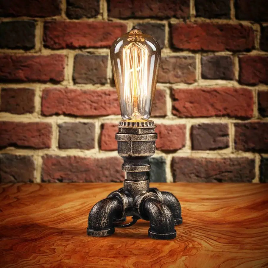 Antique iron lamp - EU Plug / with bulb - toys