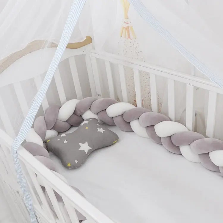 Baby crib bumper - Gray White / 1M - toys