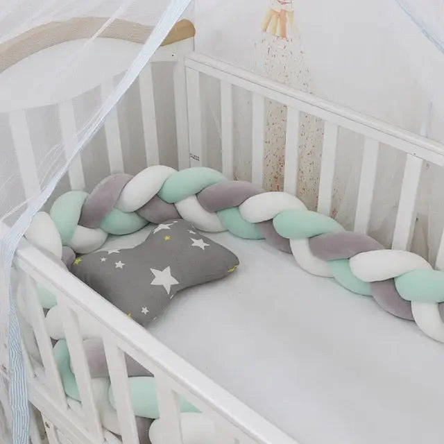 Baby crib bumper - Gray White Mint / 1M - toys