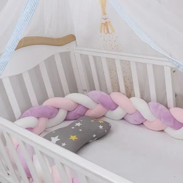 Baby crib bumper - Pink White Purple / 1M - toys