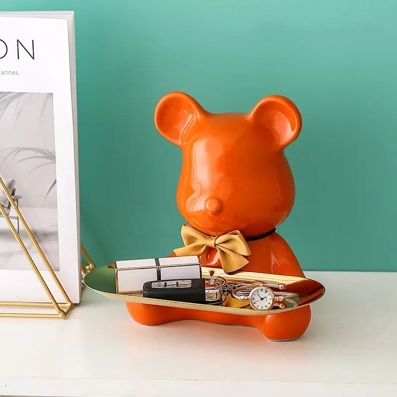 Bear Figurine for Jewelry - Orange 1 - toys