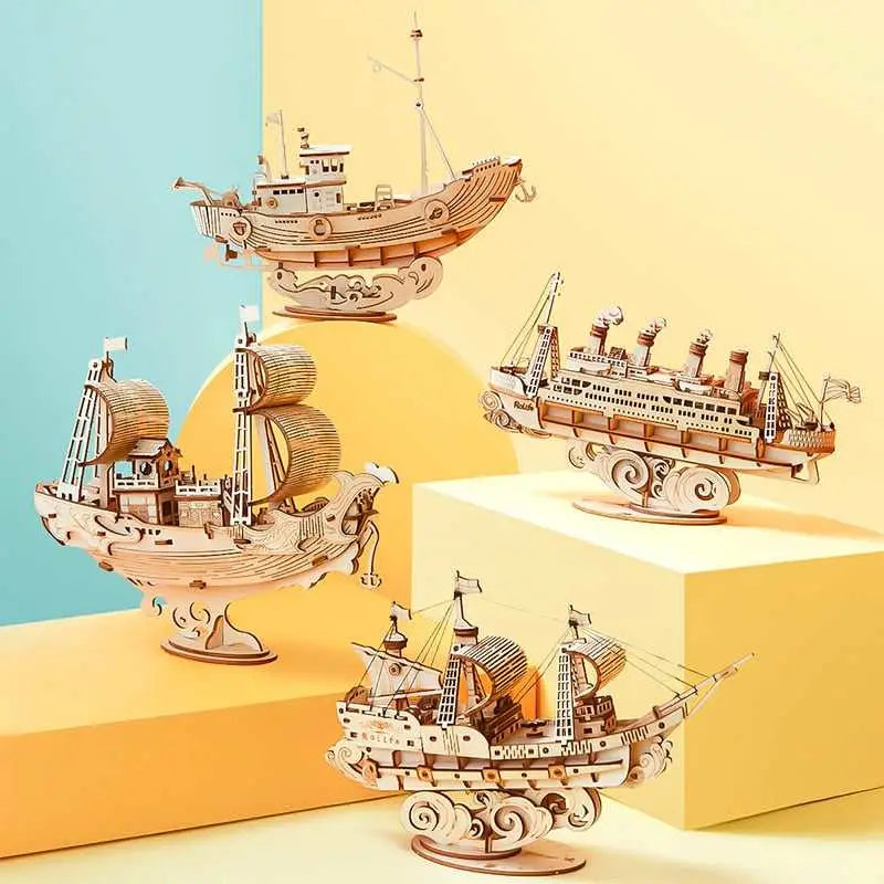 Boat & Ship model toys for children and adults - 3D wooden