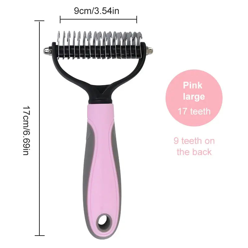 Brush hair remover and care for pets - large pink - toys