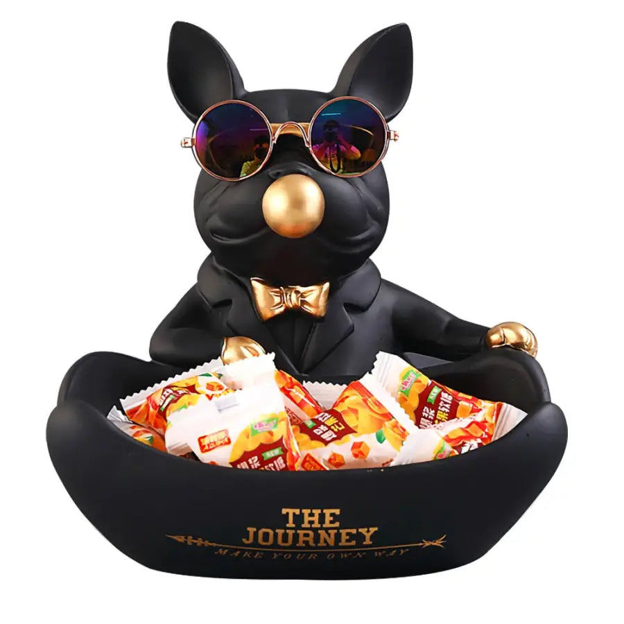 Bubble Bulldog Statue - Black - toys