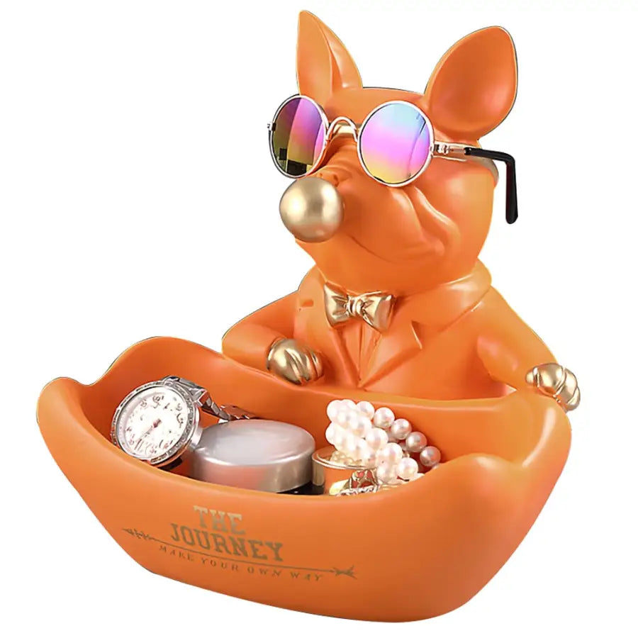 Bubble Bulldog Statue - Orange - toys