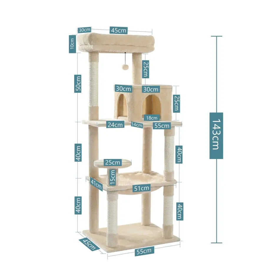 Cat tower with a big cat apartment - AMT0110BG-LF - toys