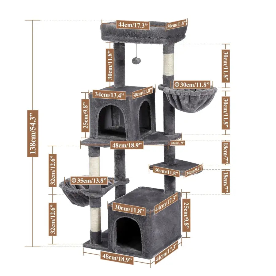 Cat tower with a big cat apartment - AMT0161GY - toys