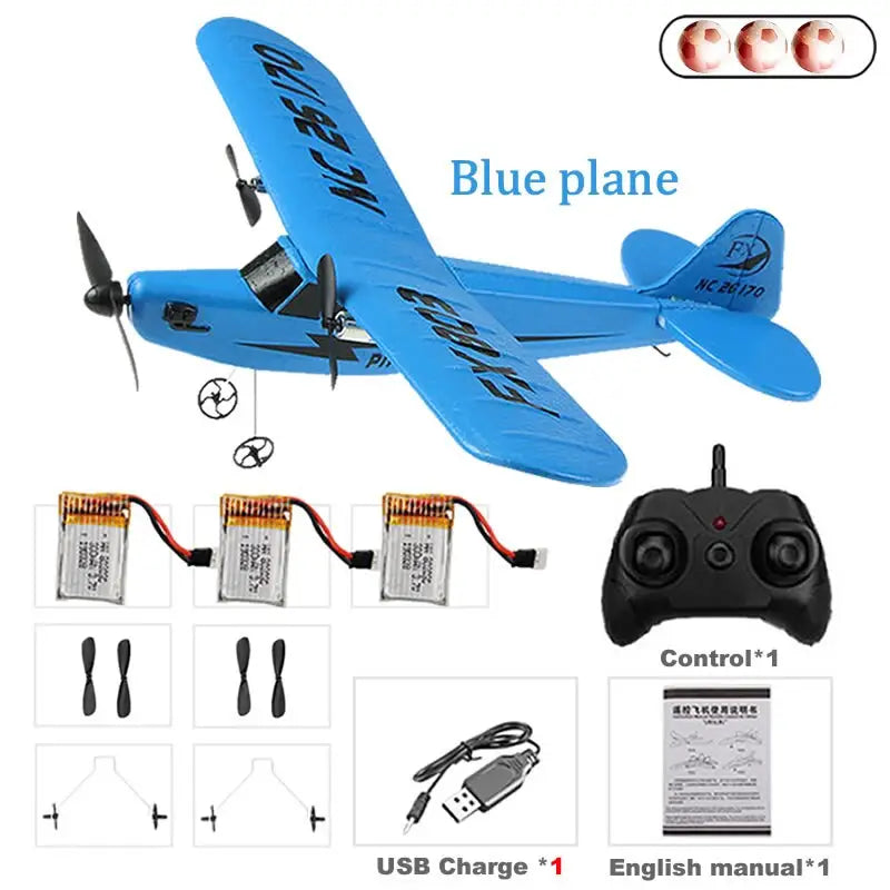 Cessna 182 radio-controlled aircraft - Blue 3 battery - toys