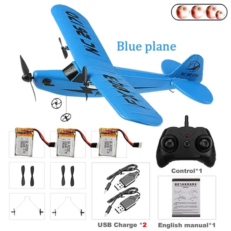 Cessna 182 radio-controlled aircraft - Blue 3 battery V -