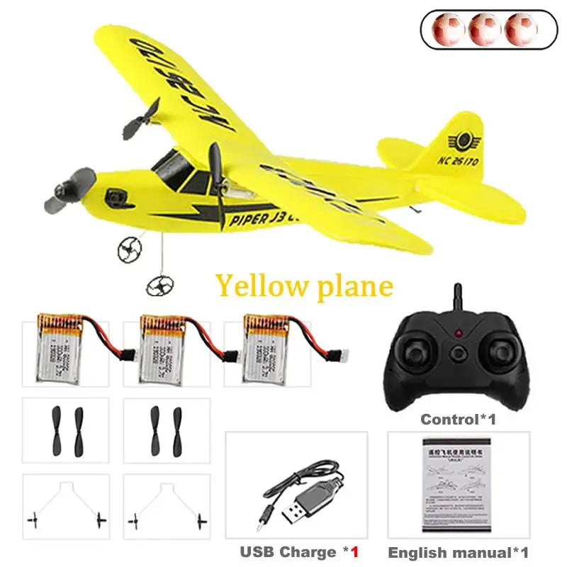 Cessna 182 radio-controlled aircraft - Yellow 3 battery -
