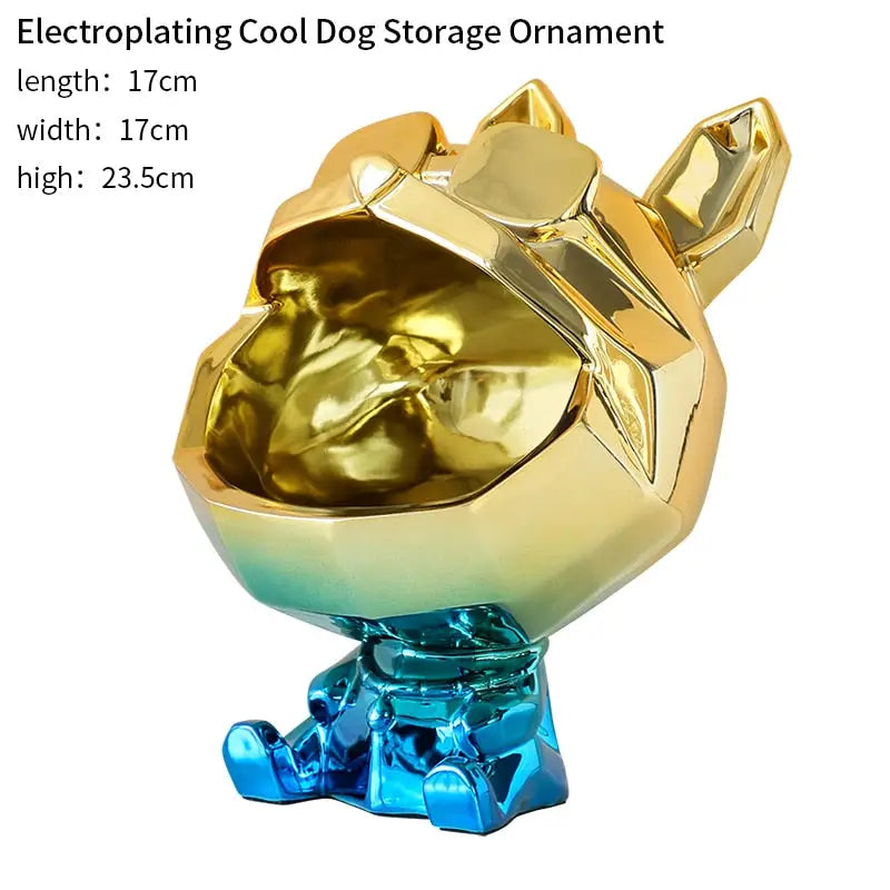 Cool Dog Storage Ornament - Bright blue plating - toys