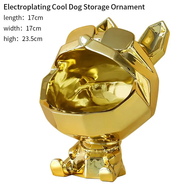 Cool Dog Storage Ornament - Gold plating - toys