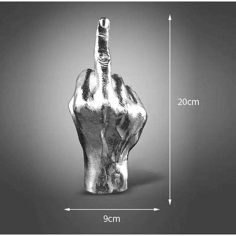Creative Middle Finger Sculpture - silver - toys