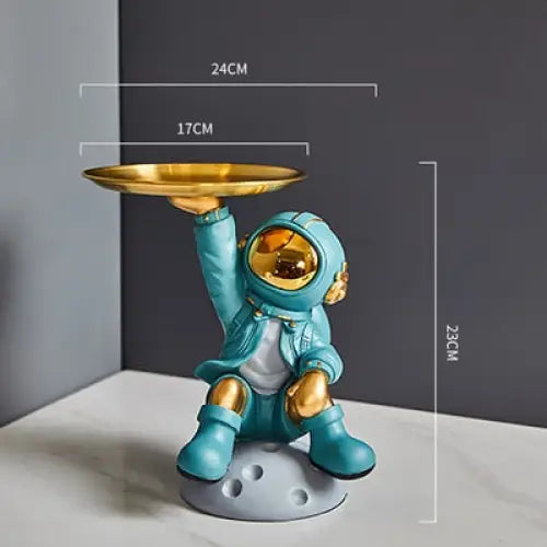 Creative sculpture of an astronaut with a tray - blue 1 -