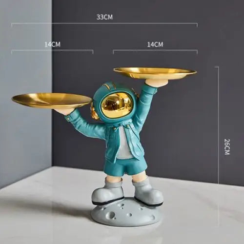 Creative sculpture of an astronaut with a tray - blue 3 -