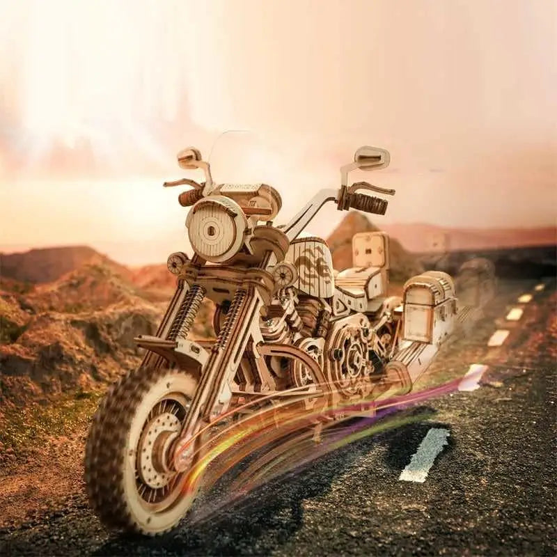 Cruiser Motorcycle model - 3D wooden puzzle - toys