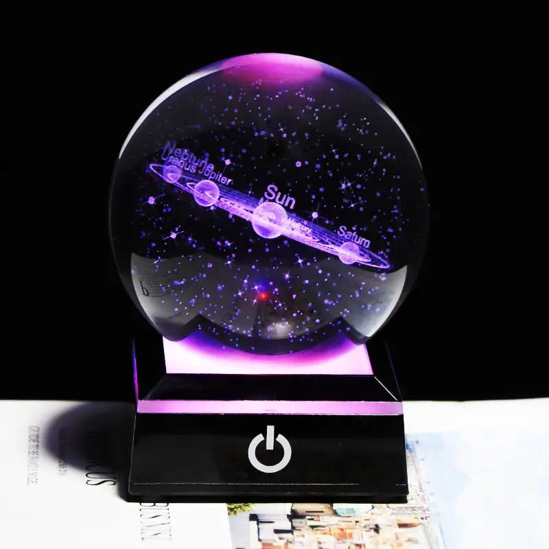 Crystal Solar System - 8 cm / black LED base - toys